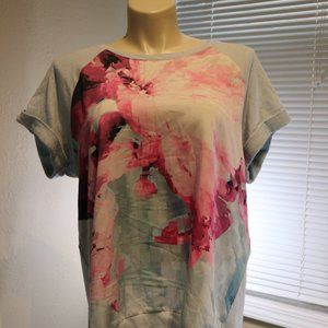 18/20 Lane Bryant Floral Sweater Top short Sleeve